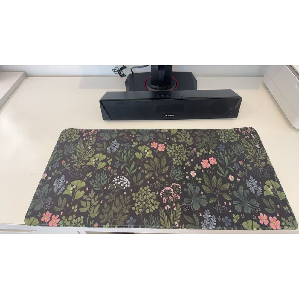 Vintage Floral Extended Mouse Pad Dark Botanical Non-Slip Desk Mat
